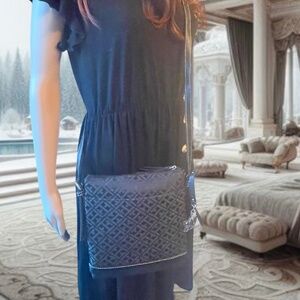 Tommy Hilfiger XBody Messenger Crossbody Black Handbag Purse Travel Bag New